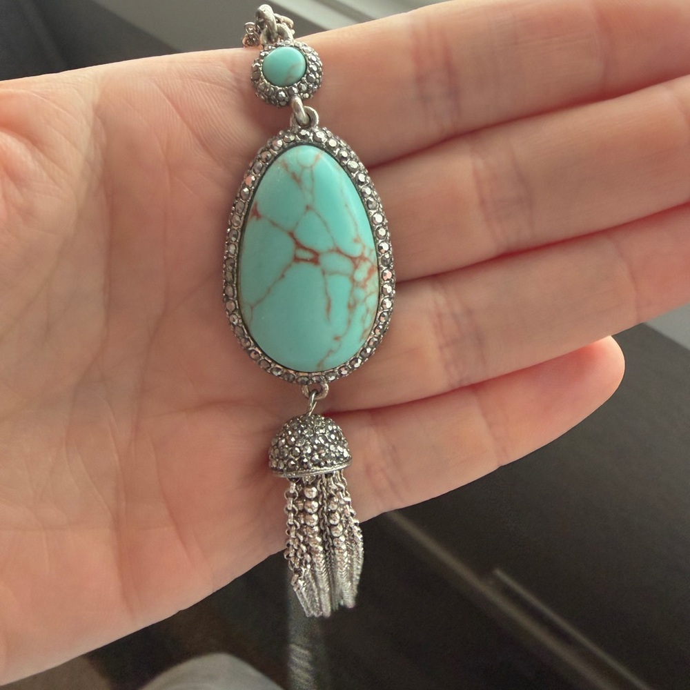 Lucky Brand Turquoise and Silver Pendant Necklace